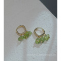 Shangjie OEM Joyas 2021 Mode Oreille Boucles d&#39;oreilles Summer Boucles d&#39;oreilles Olivine Green Gold Boucles d&#39;oreilles plaquées